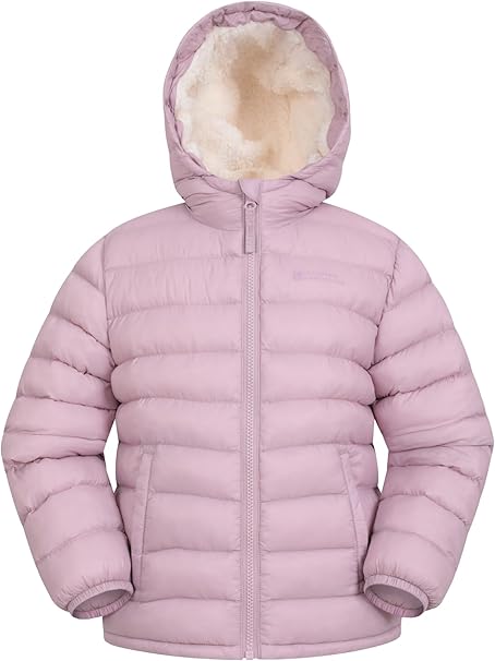 Mountain Warehouse Seasons Fur-Lined Kids Padded Jacket - Lightweight, Warm & Water-resistant Puffer Coat, Boys & Girls - For Autumn Winter, School & Outdoors