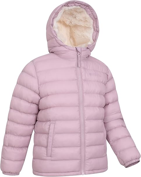 Mountain Warehouse Seasons Fur-Lined Kids Padded Jacket - Lightweight, Warm & Water-resistant Puffer Coat, Boys & Girls - For Autumn Winter, School & Outdoors